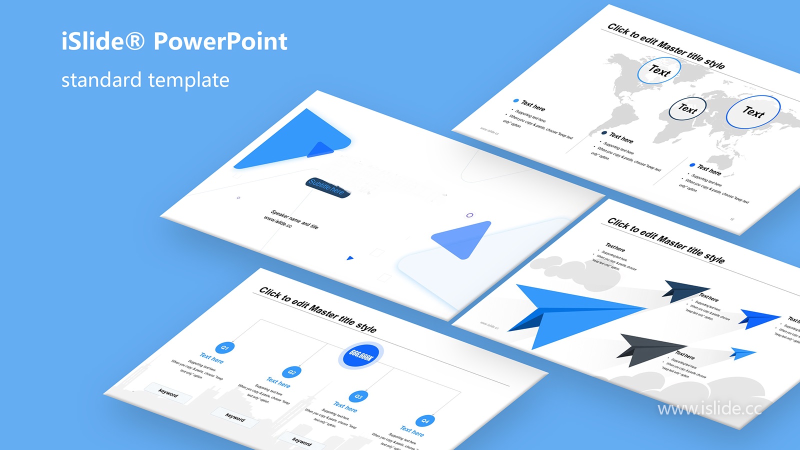 iSlide Blue Minimalist General Work Report Template